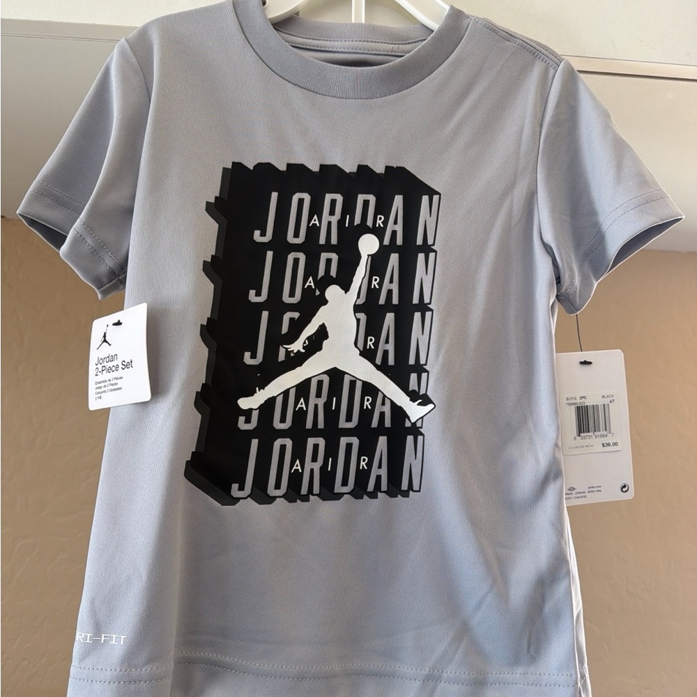 Jordan Light Blue 2-Piece Set with Black Graphic